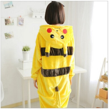 Pokemon Pikachu Cosplay Animale Con Cappuccio Sleepwear Pajamas Adulto Giallo Unisex Pikachu Tutina Cosplay Pikachu Pigiama