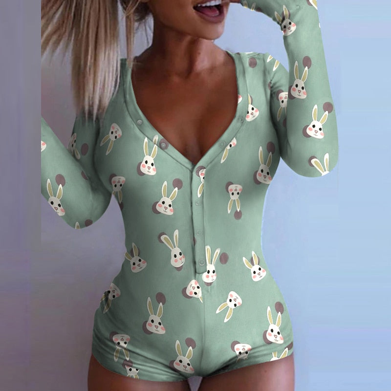 Sexy V Neck Long Sleeve Solid Bodysuit Women Casual Button stretch Slim Rompers Lady Elegant Knit Bodycon Jumpsuit Overalls