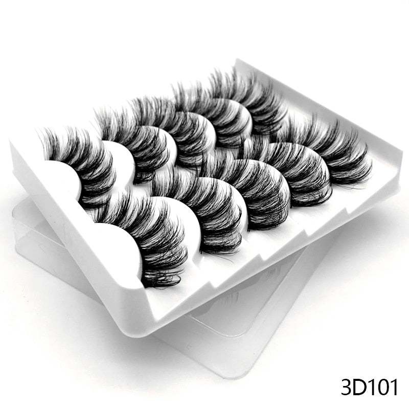 5/8 pairs 3D Faux Mink Lashes Natural False Eyelashes Dramatic Volume Fake Lashes Makeup Eyelash Extension Silk Eyelashes