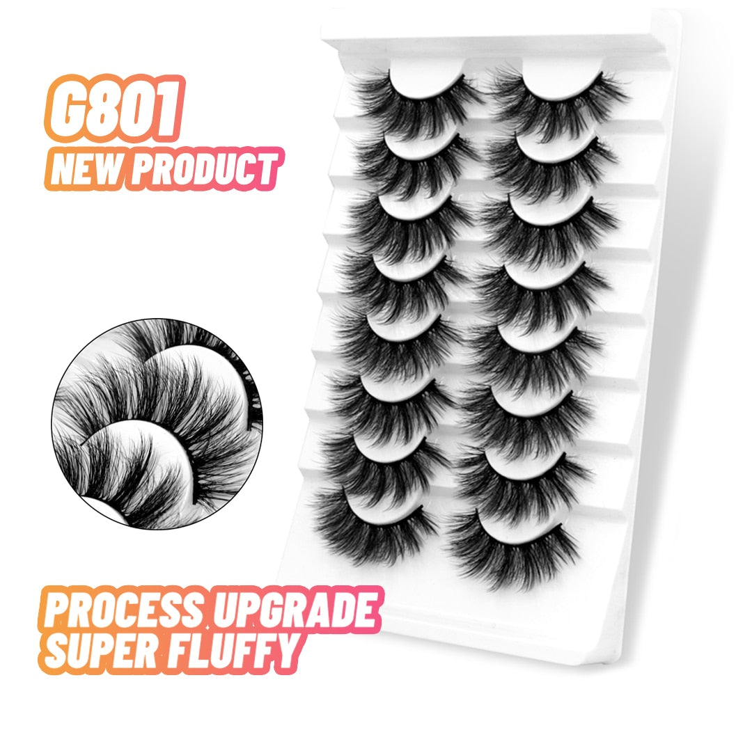 5/8 pairs 3D Faux Mink Lashes Natural False Eyelashes Dramatic Volume Fake Lashes Makeup Eyelash Extension Silk Eyelashes