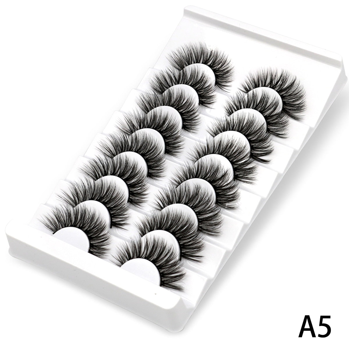 5/8 pairs 3D Faux Mink Lashes Natural False Eyelashes Dramatic Volume Fake Lashes Makeup Eyelash Extension Silk Eyelashes