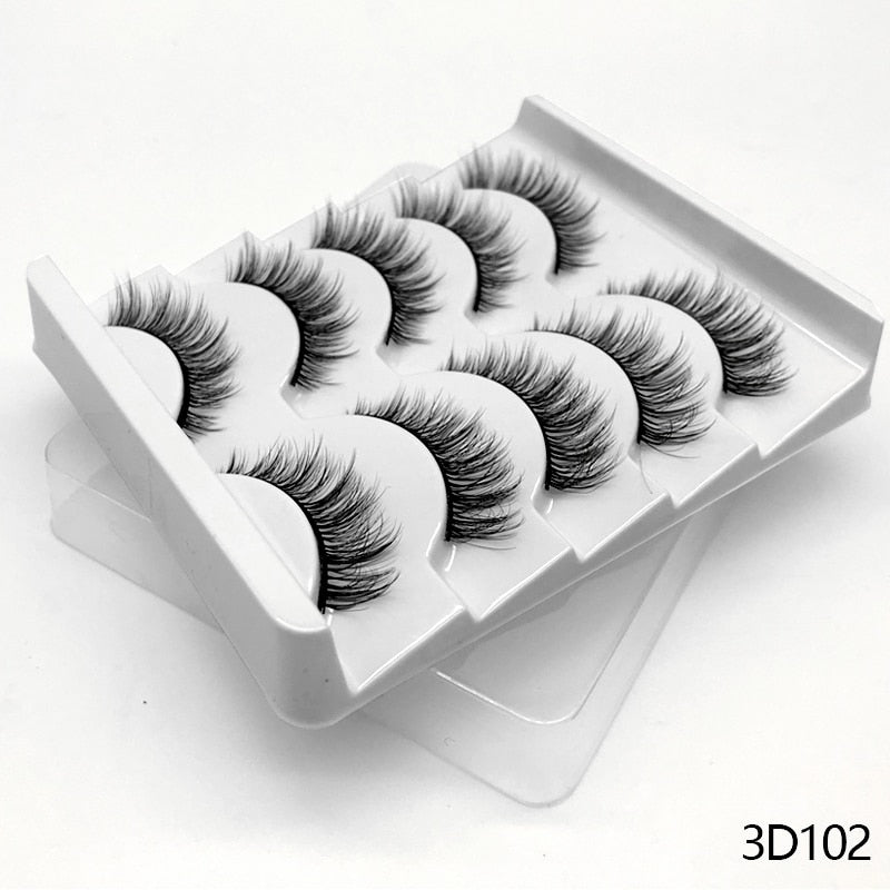 5/8 pairs 3D Faux Mink Lashes Natural False Eyelashes Dramatic Volume Fake Lashes Makeup Eyelash Extension Silk Eyelashes