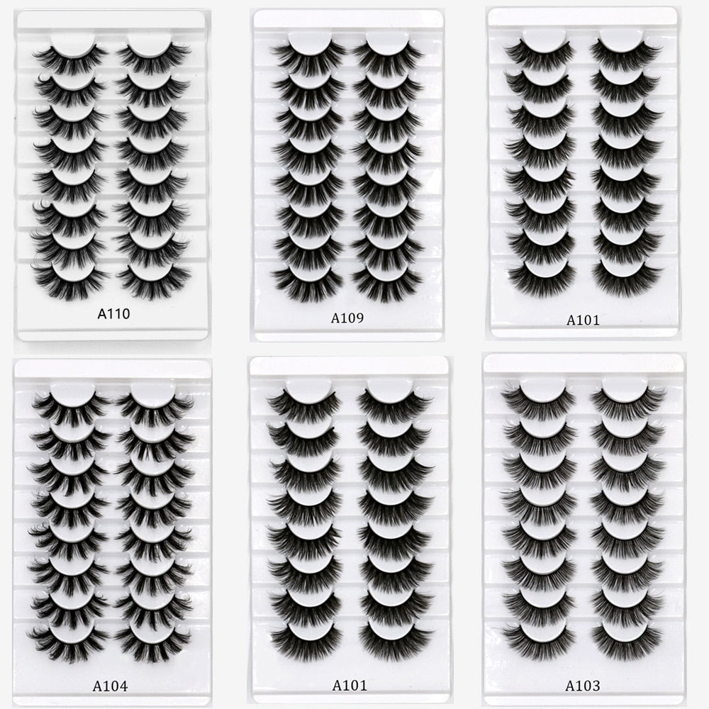 5/8 pairs 3D Faux Mink Lashes Natural False Eyelashes Dramatic Volume Fake Lashes Makeup Eyelash Extension Silk Eyelashes