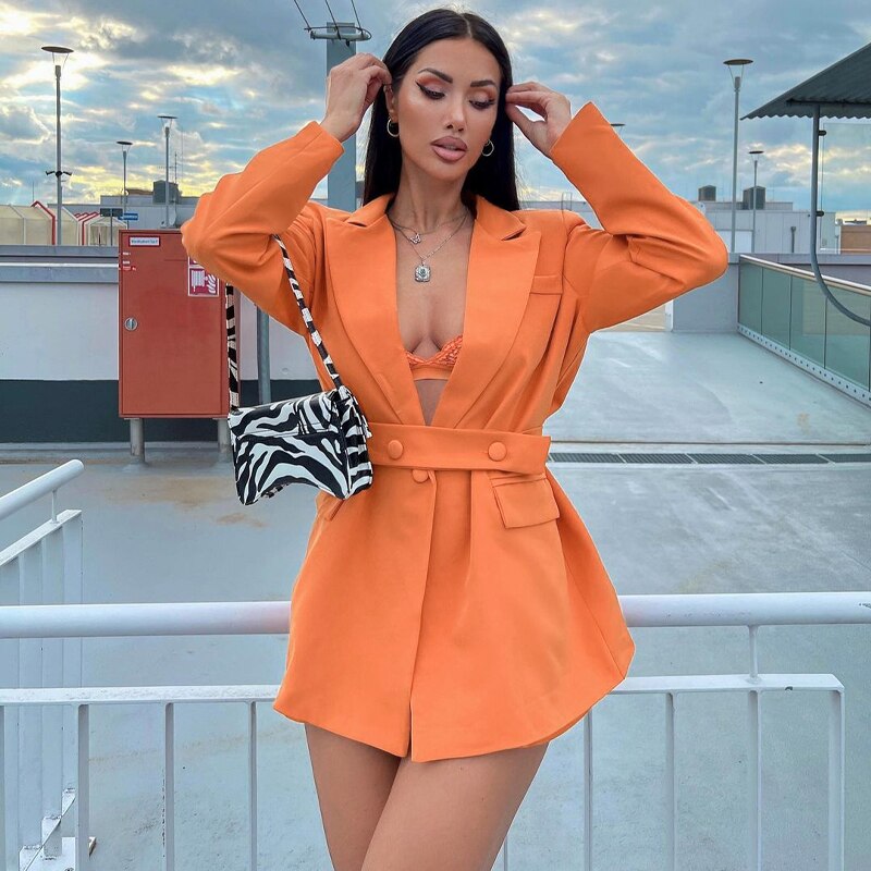 Hawthaw Women 2022 Autumn Long Sleeve High Quality Office Business Casual Blazers Coats Jacket Wholesale Items For Business