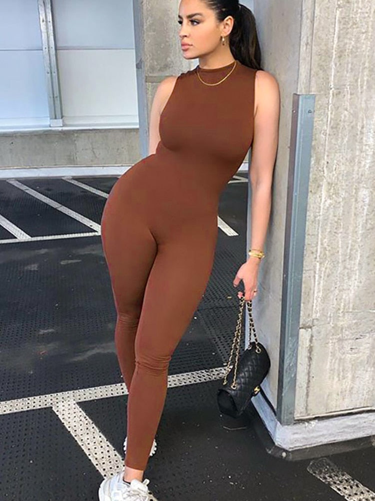 2022 Autumn Women Sexy Winter Jumpsuit Streetwear Long Sleeve Bodycon Solid Sport Fitness Overalls For Women