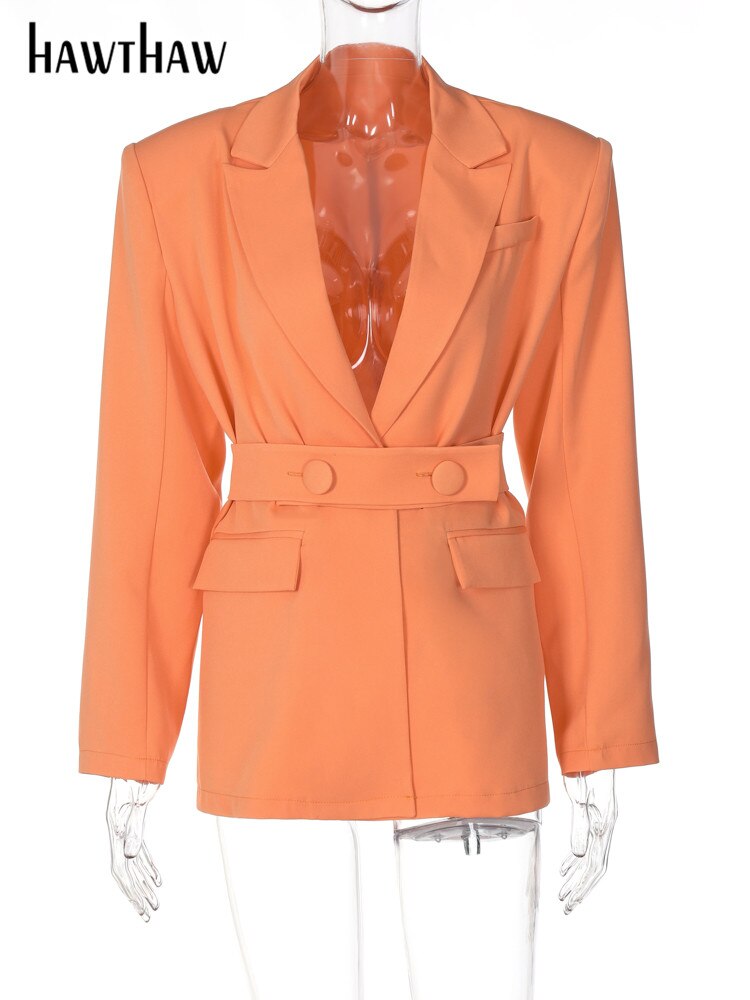 Hawthaw Women 2022 Autumn Long Sleeve High Quality Office Business Casual Blazers Coats Jacket Wholesale Items For Business